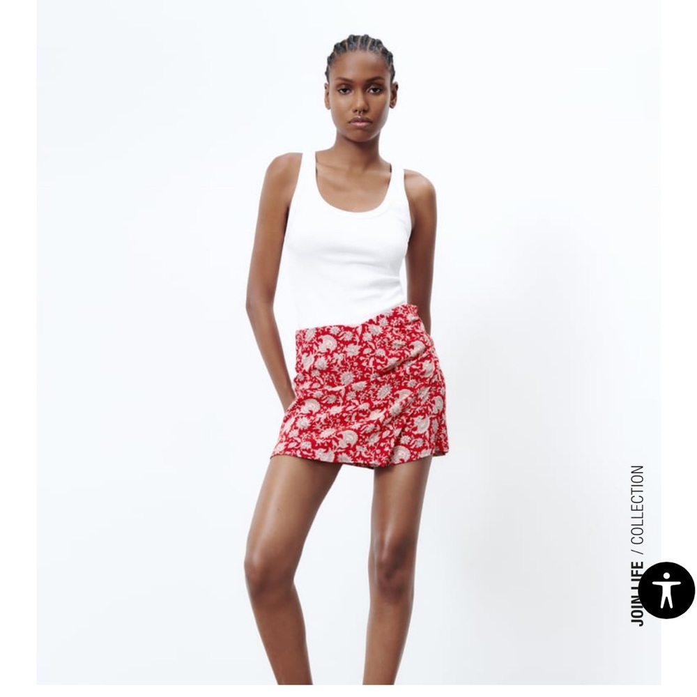 PRINTED PAREO SKORT ZARA